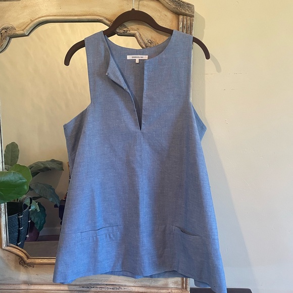 Emerson Fry | A Line Mod Top - Chambray Linen - Picture 2 of 6